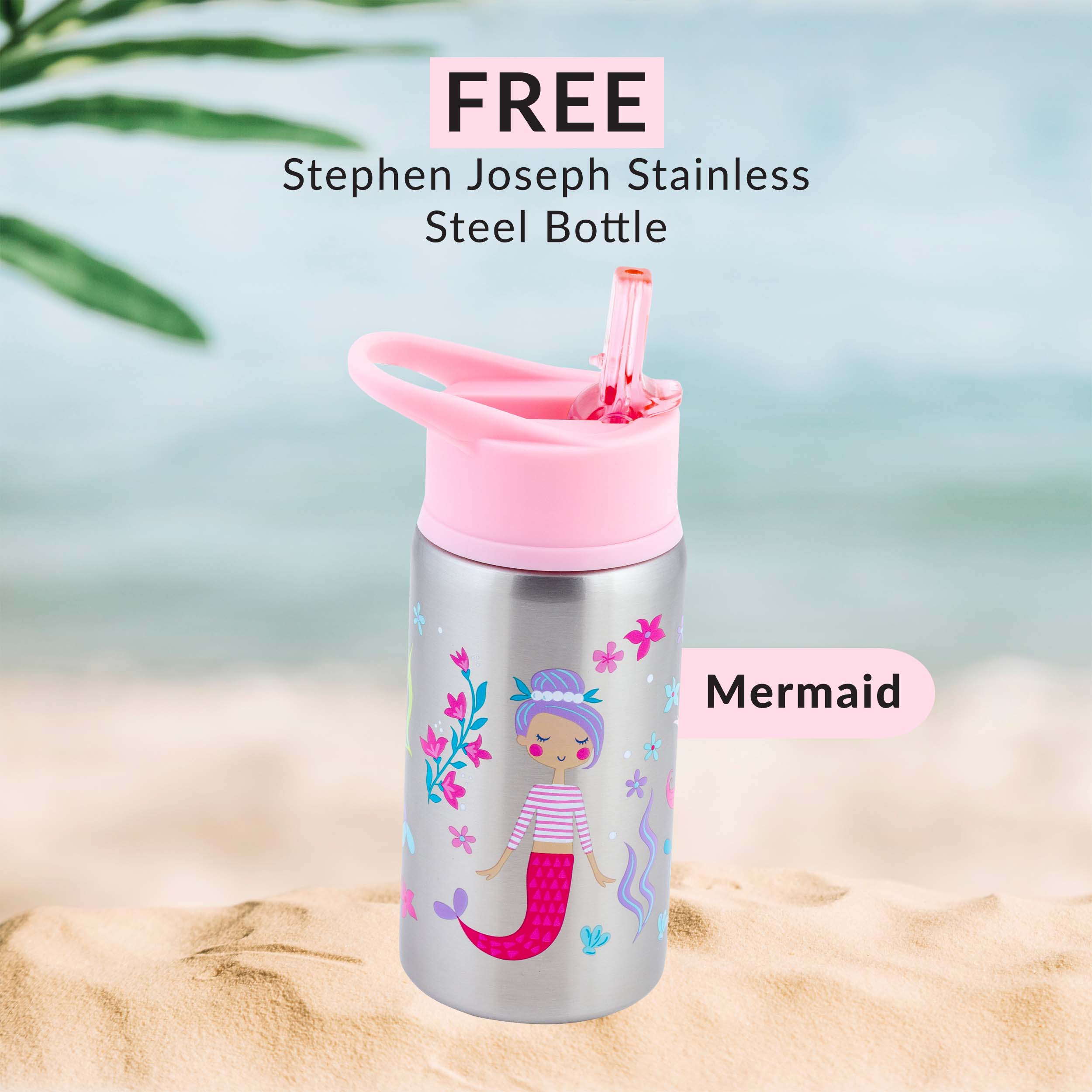 Stephen Joseph - Stainless Steel Water Bottle, Mermaid