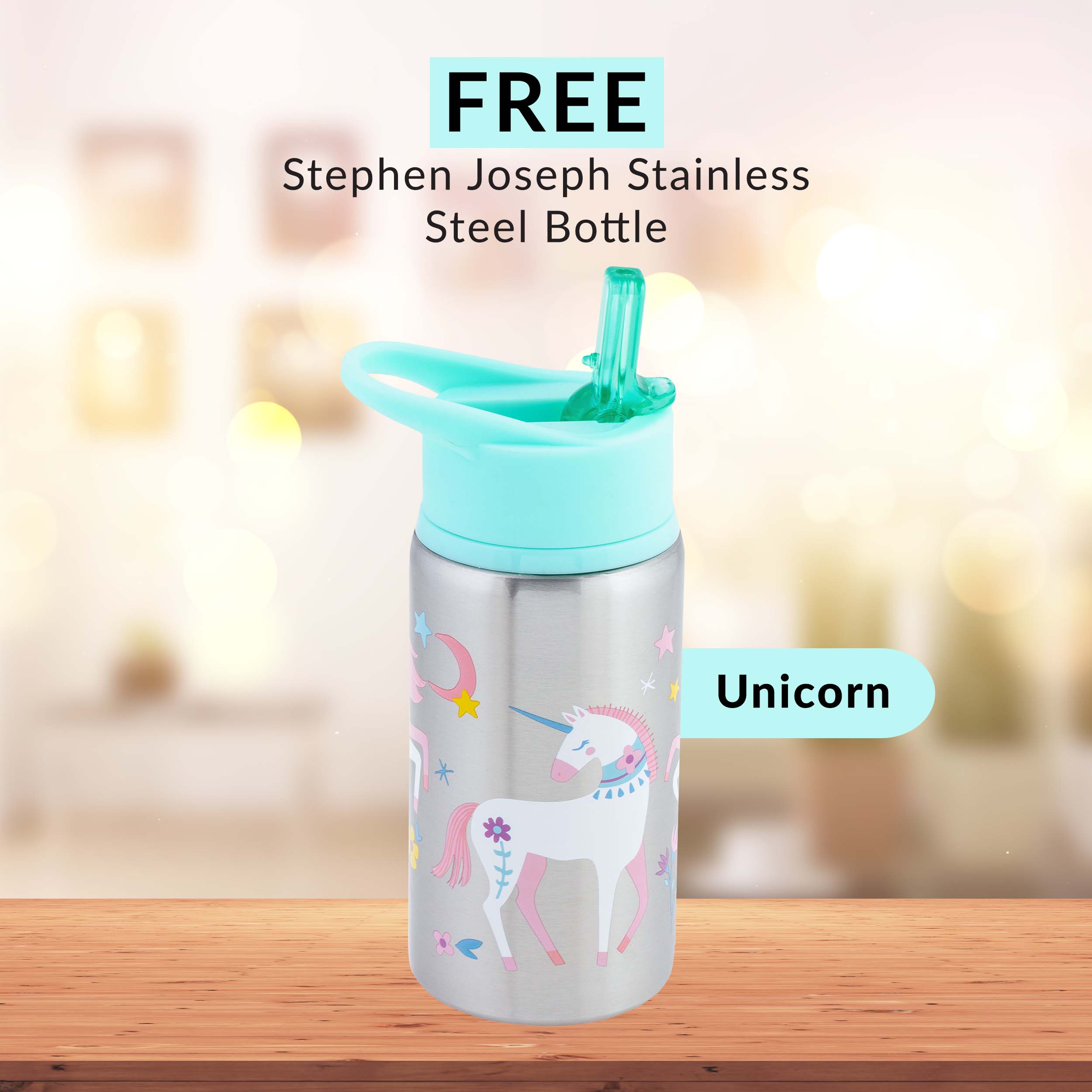 Stephen Joseph - Stainless Steel Water Bottle, Unicorn